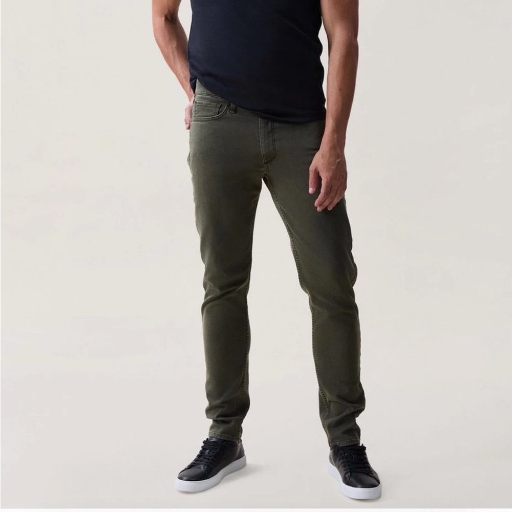 rag & bone Men's Dark Green olive Slim Jeans - Picture 2 of 11